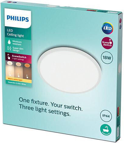 Philips Deckenleuchte Badezimmer 30cm Weiß mit Integrierter LED