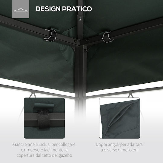Outsunny Κάλυμμα για Κιόσκι Γκρι 3x4m