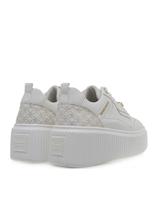 Damentaschen Sneakers Weiß Hell Gold