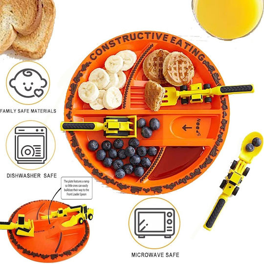 Παιδικό Σετ Φαγητού Constructive Eating Construction 4 Τεμαχίων Πιάτο