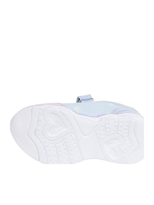 Παιδικά Sneakers Ανατομικά με Σκρατς & Φωτάκια Λιλά