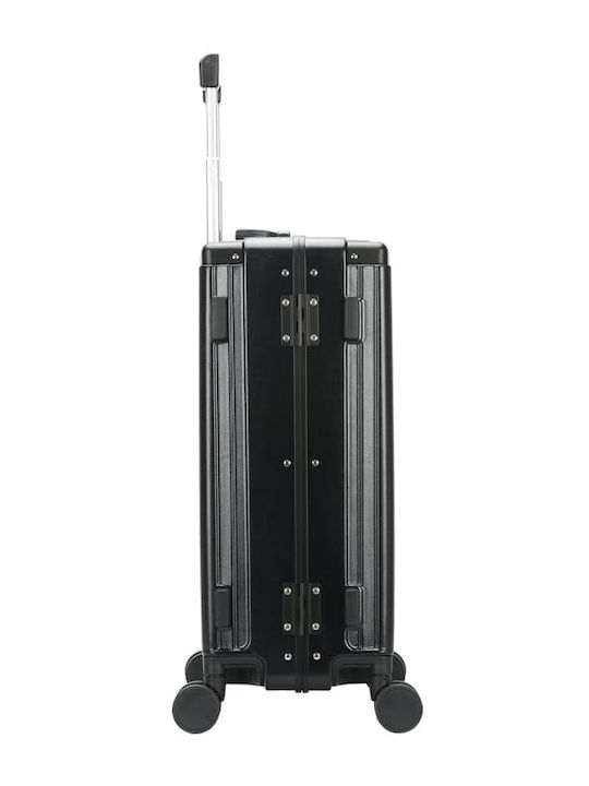 Bopai Medium Hard Travel Suitcase Black with 4 Wheels Height 65cm