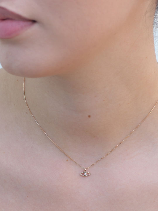Halskette Auge aus Roségold 18k mit Diamant