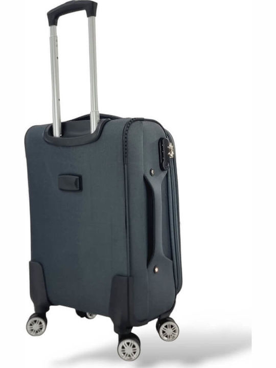Playbags Βαλίτσα Ταξιδίου Καμπίνας Υφασμάτινη Γκρι με 4 Ρόδες Ύψους 56εκ.