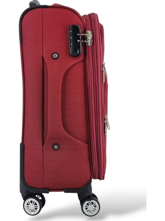 Playbags Βαλίτσα Ταξιδίου Καμπίνας Υφασμάτινη Μπορντό με 4 Ρόδες Ύψους 56εκ.