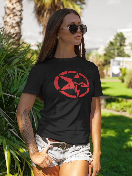 Punisher Skull Pentagram Black T-shirt