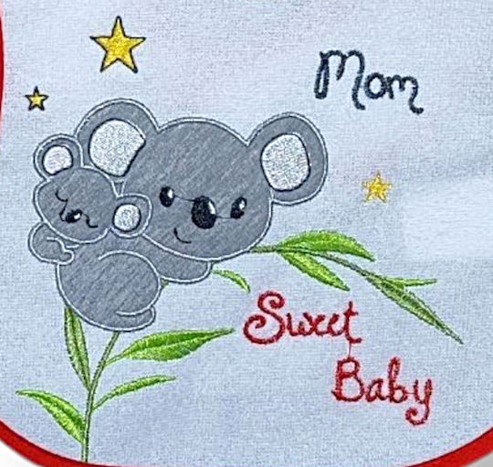 Babydom Αδιάβροχη Σαλιάρα Υφασμάτινη με Αυτοκόλλητο Κίτρινη, Κοάλα 2τμχ