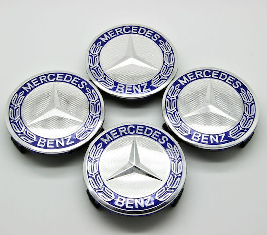 Wheel Center Caps Mercedes Benz with 73mm Internal Diameter 4pcs