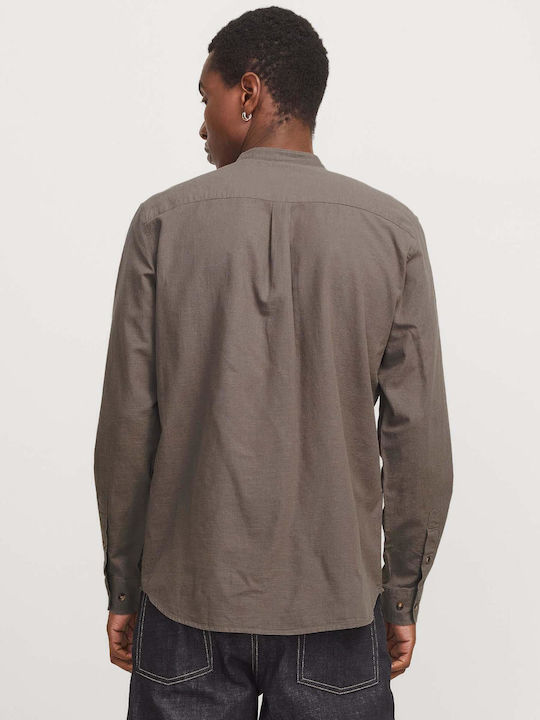 Jack & Jones Λινό Πουκάμισο Καφέ