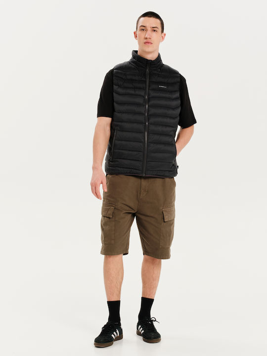 Ärmellos Winter Jacke Puffer Schwarz