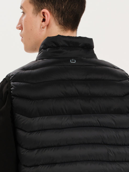Ärmellos Winter Jacke Puffer Schwarz