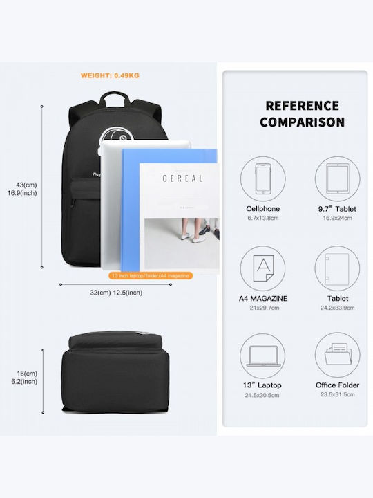 Miss Lulu Backpack Backpack for 15.4" Laptop Black EQ2360