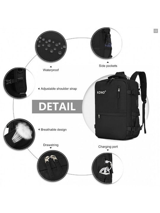 Miss Lulu Miss Lulu Rucksack Für Laptop 13.5 Mit USB-Anschluss In Schwarz