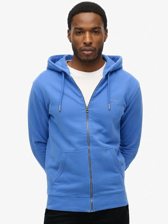 Superdry Logo Chambray Blue mit Kapuze