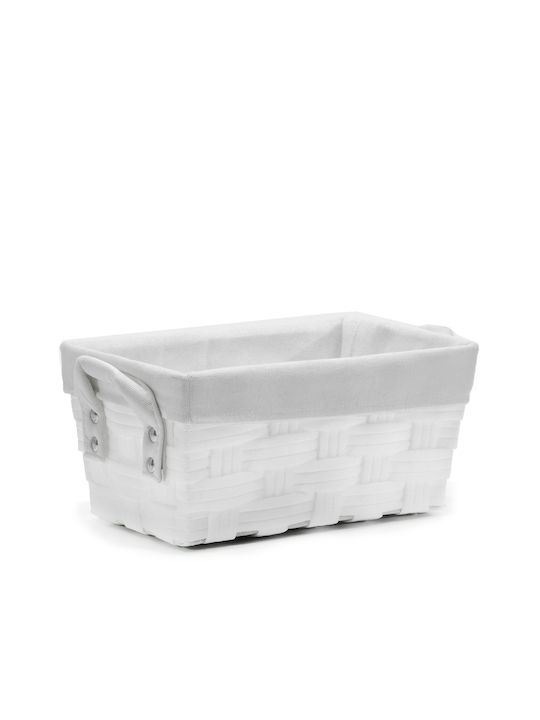 ArteLibre Καλάθι Αποθήκευσης Ψάθινο Λευκό 33x21x16cm