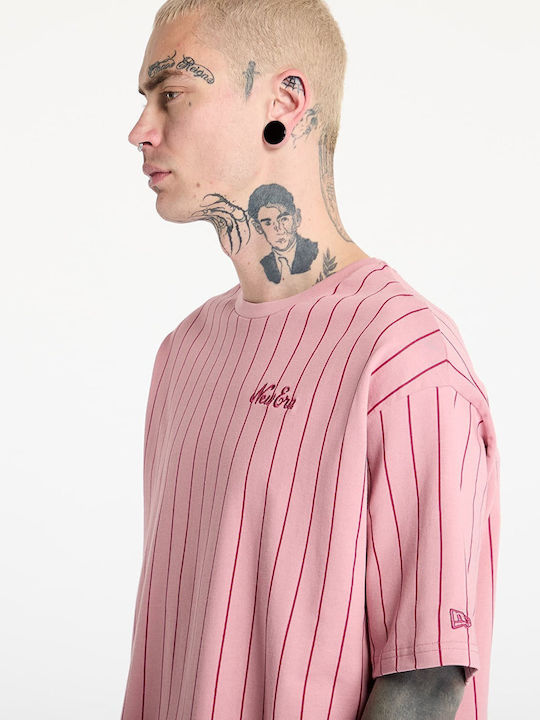 New Era Pinstripe T-shirt Dark Pink