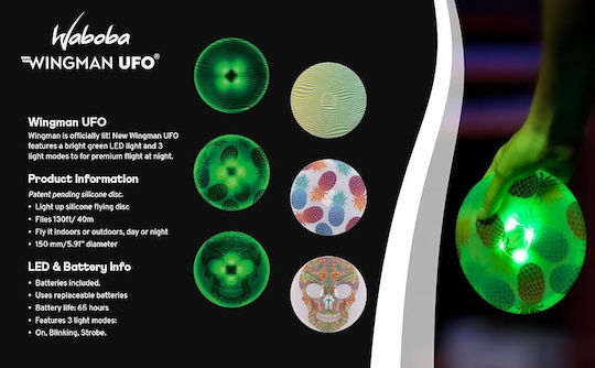 Waboba Wingman UFO Viele Gesichter Flugscheibe LED Code 303c01a-b