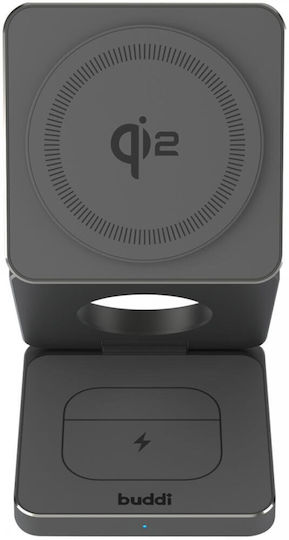 Buddi 15W Черен (Power 3-σε-1 MagSafe & Qi2)