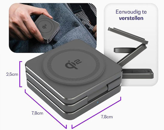 Buddi 15W Черен (Power 3-σε-1 MagSafe & Qi2)