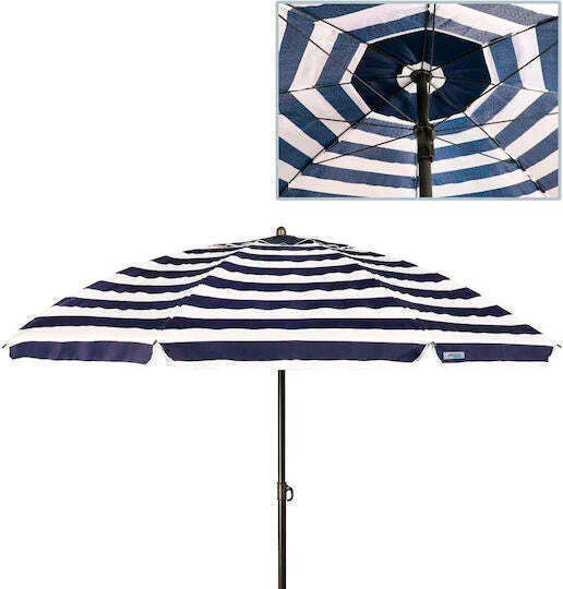 Solskjerm Folding Beach Umbrella Diameter 2.4m Blue