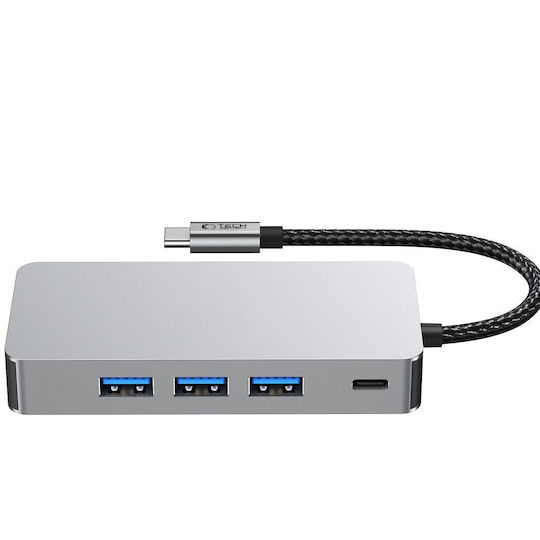 Tech-Protect HB05 USB-C Docking Station with HDMI 4K PD Ethernet Gray