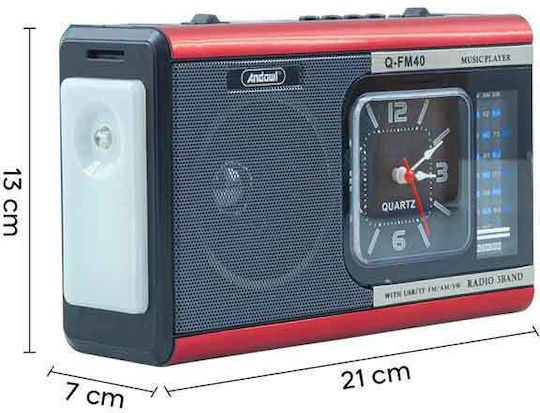 Andowl Q-FM40 Φορητό Ραδιόφωνο Μπαταρίας με USB Ασημί