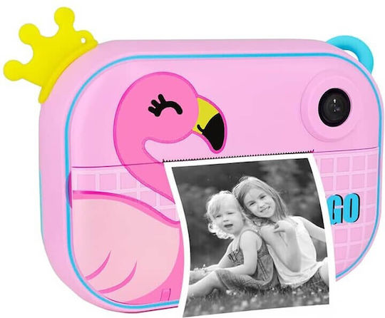 Skysonic Instant Kids Детски Фотоапарат 12МР с Термален Печат Фламинго Многоцветен