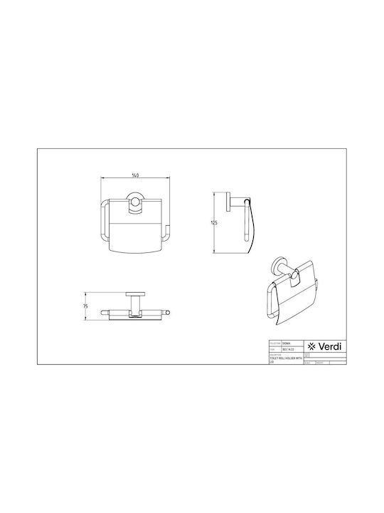 Toilet Paper Holder Lid Verdi Sigma 3031466 Bronze 14x7.5x12.5cm