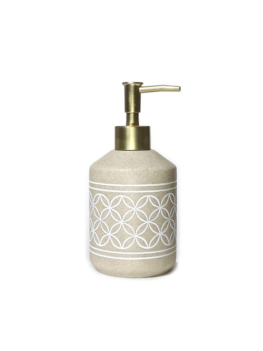 Bathroom Dispenser Geometric Shapes Beige Polyresin 300ml Artelibre 06511274