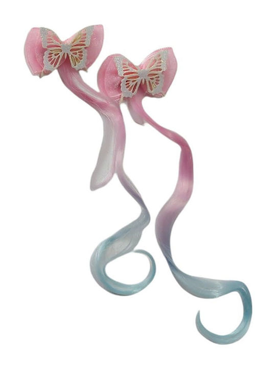 Kids Hair Clip Extension Butterfly Set of 2 Ro-ro Accessories Random Color Selection Girl