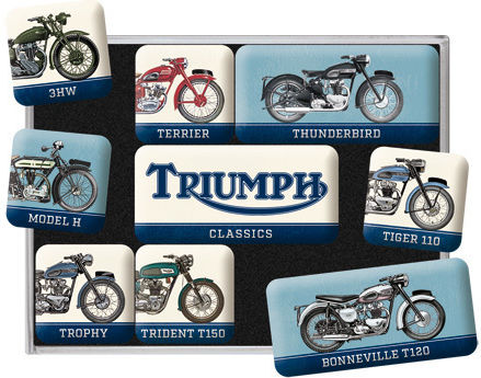 Nostalgic Μεταλλικά Μαγνητάκια Σετ 9 Τεμαχίων Triumph Model Chart