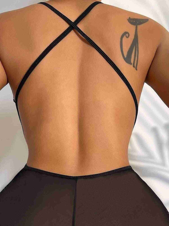 Merry See Sexy Babydoll Κορμάκι Δαντέλα Στο Στήθος Μαύρο