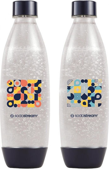 Μπουκάλια Παρασκευαστή Σόδας Sodastream Fuse Bubble Mosaic 2x1l Μπλε