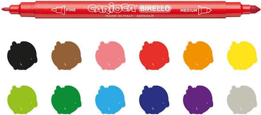 Carioca Birello Doppelseitige Marker 2 6&4 7mm Set=12 Farben Carioca 41457