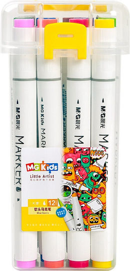 M&G Μαρκαδόροι Ζωγραφικής με Διπλή Μύτη Σετ 12 χρώματα