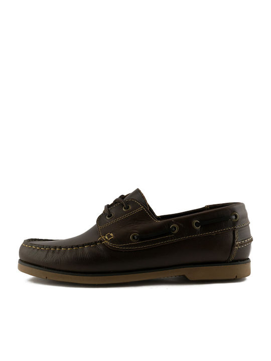 Men's Leather Boat Shoes Brown