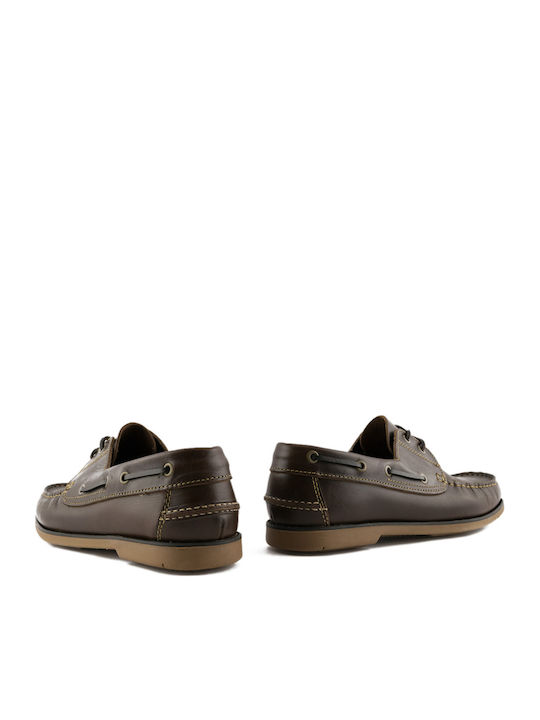 Men's Leather Boat Shoes Brown