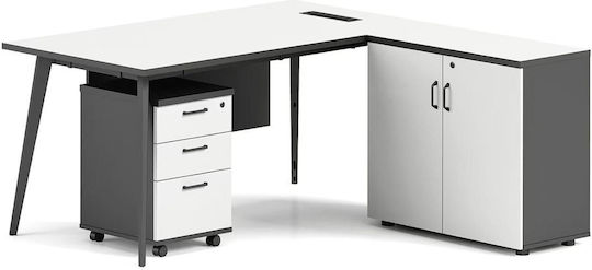 Τραπέζι Συνεδριάσεων Status Ξύλινο Grey, Άσπρο 180x80x75εκ.