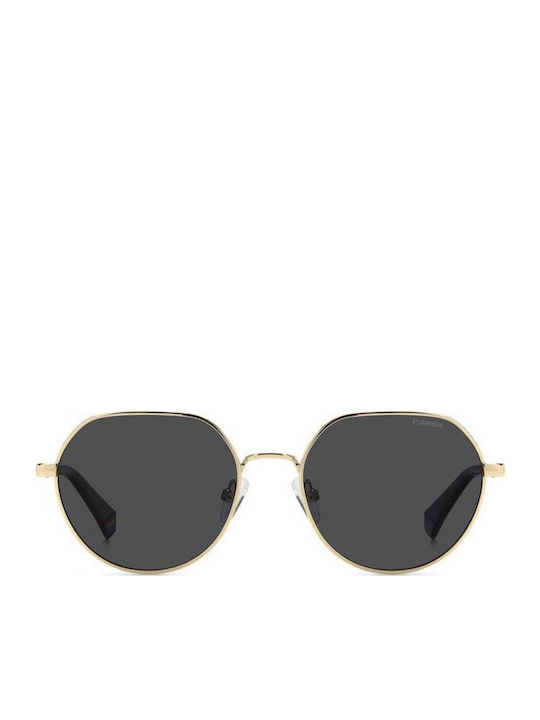 Polaroid Women’s Sunglasses With Gold Metallic Frame And Grey Lens