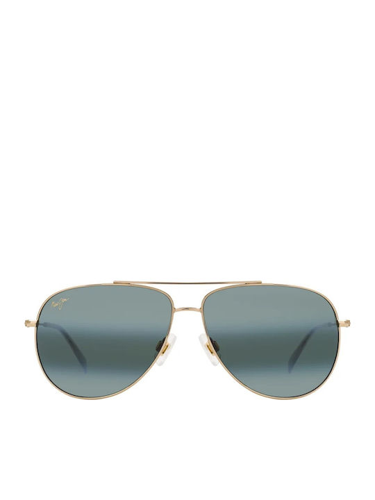 Maui Jim Unisex Sunglasses with Gold Metal Frame and Gray Lens XL674-16A