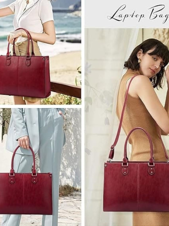 Σετ Γυναικεία Τσάντα Shopper Ώμου Κόκκινη