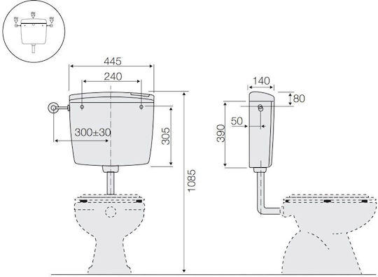 High Pressure Plastic Cistern Valsir Perk