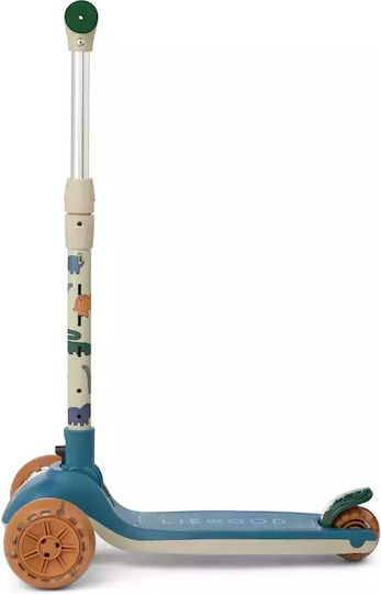 Liewood Kids Scooter Foldable Saira 3-Wheel for 3+ Years Dinosaurs Mist