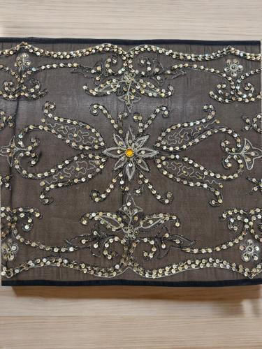 Linea Home Кариран Подредба 4бр Saira Black / Gold