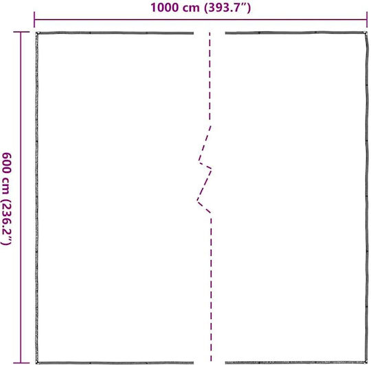 vidaXL Αδιάβροχος Μουσαμάς 140gr/m² 10x6μ. Ελαφρού Τύπου Διάφανος