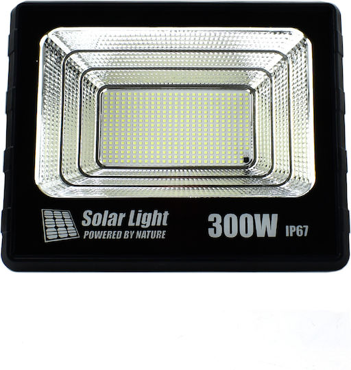 Στεγανός Ηλιακός Προβολέας LED 300W Ψυχρό Λευκό 6500K με Τηλεχειριστήριο IP67