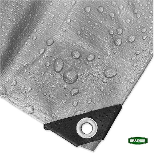 Grasher Waterproof Tarpaulin 190gr/m² 8x6m. Heavy Duty Gray