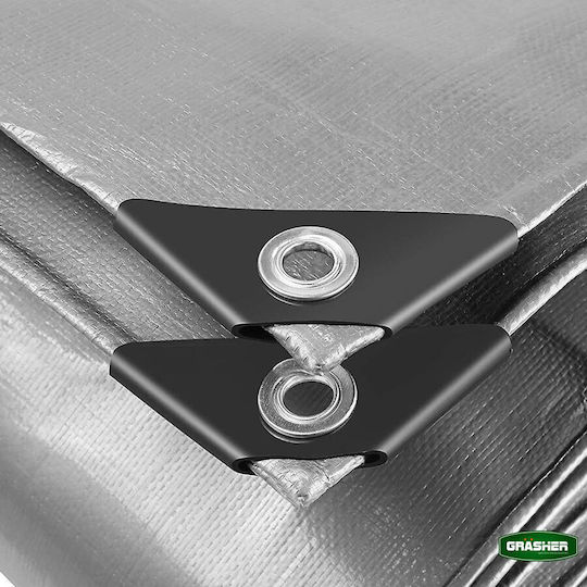 Grasher Waterproof Tarpaulin 190gr/m² 10x6m. Heavy Duty Gray