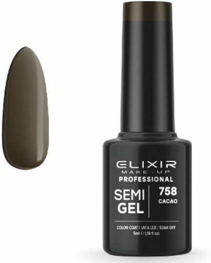 Elixir Semi Gel Semi-Permanent Nail Polish 758 Cacao 5ml 1pcs