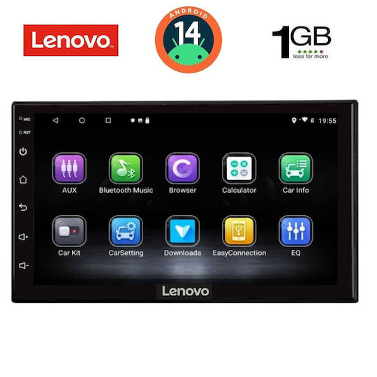 Lenovo Ηχοσύστημα Αυτοκινήτου 2DIN (Bluetooth/USB/WiFi/GPS/Apple-Carplay/Android-Auto) με Οθόνη Αφής 7"